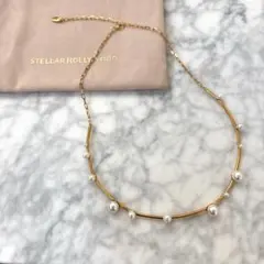 美品　STELLAR HOLLYWOOD シェルパールラインネックレスのサムネイル