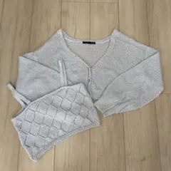 Heather ラメニットカーディガンキャミ2P