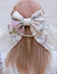 axes femme Chalmiere クラシカルローズ柄バレッタ（キナリ）のサムネイル