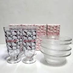 * ハローキティ 夏のおうちカフェ グラス & ガラス小鉢 各4個セット