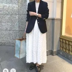 美品 AEWEN MATOPH イウエンマトフ ドットジャガードスカート 白