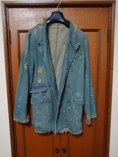 BONDS&PEACE　ロングダメージペイントデニムジャケット