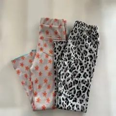 120サイズ ヒョウ柄・花柄 ロングパンツセット