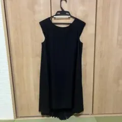 結婚式ドレス　ノースリーブ膝丈ワンピース 黒　クリーニング済み