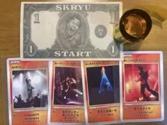 SKRYU トレーディングカード 4枚＋落下物（おまけ）