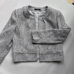 StyleNote ノーカラージャケット 11号ホワイト系