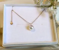 【本物】【K10】あこや真珠♡一粒ネックレス♡10金ピンクゴールド【日本産】