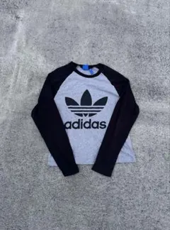 Y2K 00s adidas ラグラン　短丈　ロンT