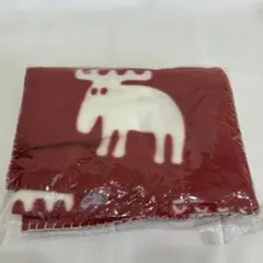 【新品未使用】moz モズ 大判　ブランケット 膝掛け　赤　ヘラジカ