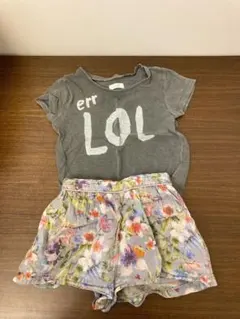 80cm 女の子 上下セット Ｔシャツ ハーフパンツ