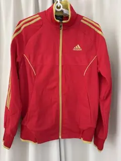 adidas レッド ジャージ 3本ライン
