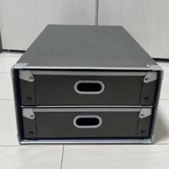 2)廃番 無印良品 硬質パルプボックス 引出式 A4レターケース 縦型 2段