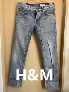 H&M ライトブルースキニーデニム ボタンフライ　サイズ30 ウエスト82