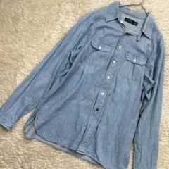 RALPH LAUREN ラルフローレン シャンブレーデニムシャツ　猫目　L