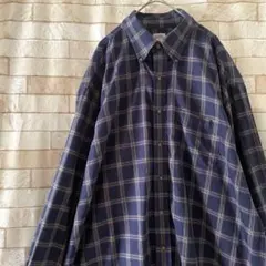 ブルックスブラザーズ BDシャツ 長袖 チェック柄 紺 黄 XL