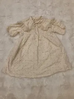 ドット柄つけ襟ワンピース　アプレレクール110