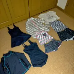 【120〜140ｃｍ】水着，ラッシュガード（6点セット）