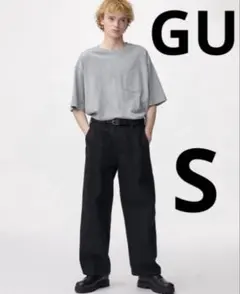 GU バレルレッグワークパンツ 標準70.5～ 74.5cm S ブラック 美品