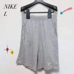 ナイキ NIKE スウェット ハーフパンツ グレー L ウエストゴム 刺繍ロゴ