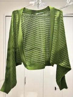 RETRO GIRL グリーン メッシュカーディガン