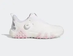 新品adidas BOA ゴルフシューズ 女性用 ホワイト/ピンク24.0