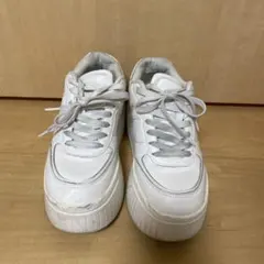 ZARA　ホワイト プラットフォームスニーカー