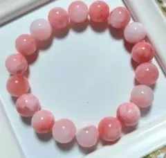 天然石 大粒 桜ジェイド ピンク 大人可愛いブレスレット 1連【size 16】のサムネイル