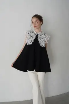 美品】acka 3d rose puff tops BLACK - メルカリ