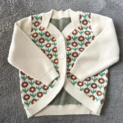 SHEIN キッズ カーディガン ニット トップス 花柄 4Y