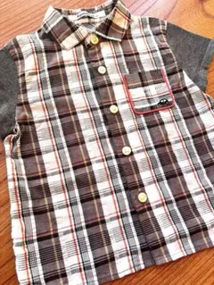 ファミリア　familiar 半袖シャツ　Tシャツ　90cm チェック　くるま