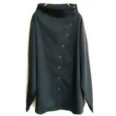 【新品未使用】黒の長袖スタンドカラーシャツ　サイズ　Ｆ