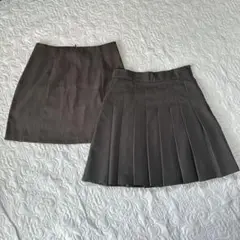 シーイン　ミニスカート　２枚　ブラック　プリーツ