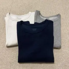 ユニクロ　ヒートテックワッフルクルーネックT　3枚セット　サイズ120 長袖