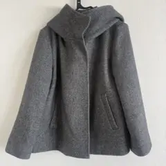 INDIVI フード付ショートコート　ブラック　38