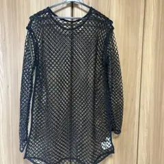 ブラック メッシュ 長袖 トップス　WEGO