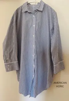 【美品】AMERICAN HORIC ストライプ長袖シャツM