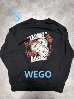 WEGO アソートグラフィックプルオーバー　ブラック S ダイス柄