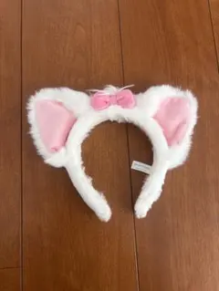 可愛いピンクリボン付き猫耳ヘアバンド