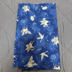 ユニコーン柄生地はぎれ青30×50