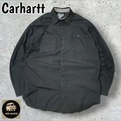 Carhartt人気カーハート刺繍ロゴボタンダウンシャツ長袖オリーブグリーンXL
