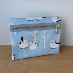 フタにファスター☆移動ポケット☆シマエナガ☆ブルー☆ハンドメイド