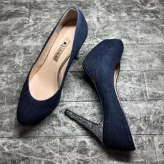 DIANA ダイアナ　パンプス　デニム　グリッター　23.5