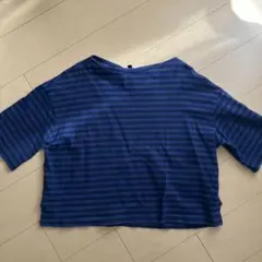 UNIQLO 青と黒ストライプ Tシャツ Lサイズ