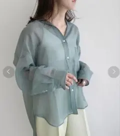 ロペマドモアゼル　シアーシャツ　ブルー