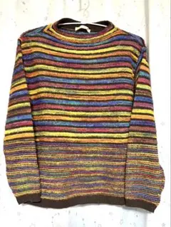 日本製 Lサイズ ストライプニットセーター