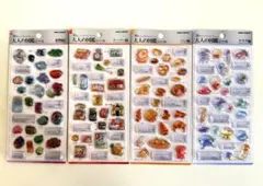 【4点セット】正規品 大人の図鑑シール 3D 鉱物編 スーパー編 クラゲ編 パン