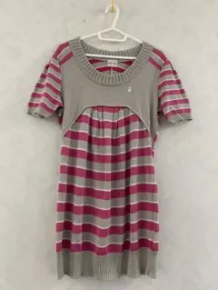 Munsingwear ニットワンピース サイズL レディース ボーダー ゴルフ