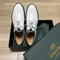 【新品】Church’s レザーシューズ ホワイト 革靴 ロゴ 39.5のサムネイル