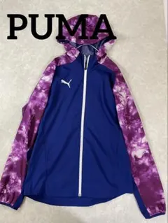 ⑥【美品】PUMA フード付きジャケット XL ネイビー/パープル