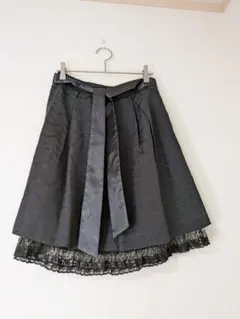 ピンカール　PinCurl フレアスカート 黒 レース　36 S　リボンのサムネイル